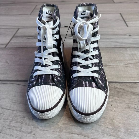 Isabel Marant Canvas Purple High-Top Sneaker Logo Print Size 39/7.5 - Picture 2 of 8
